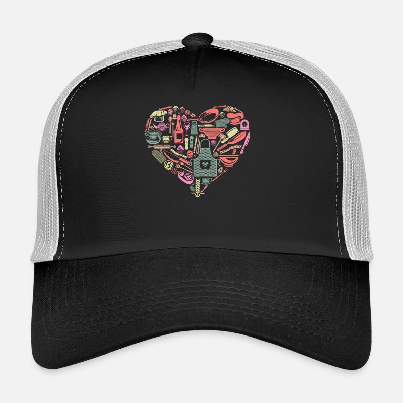 Cuisson en forme de coeur Cuisinier ustensile Chef Casquette trucker 