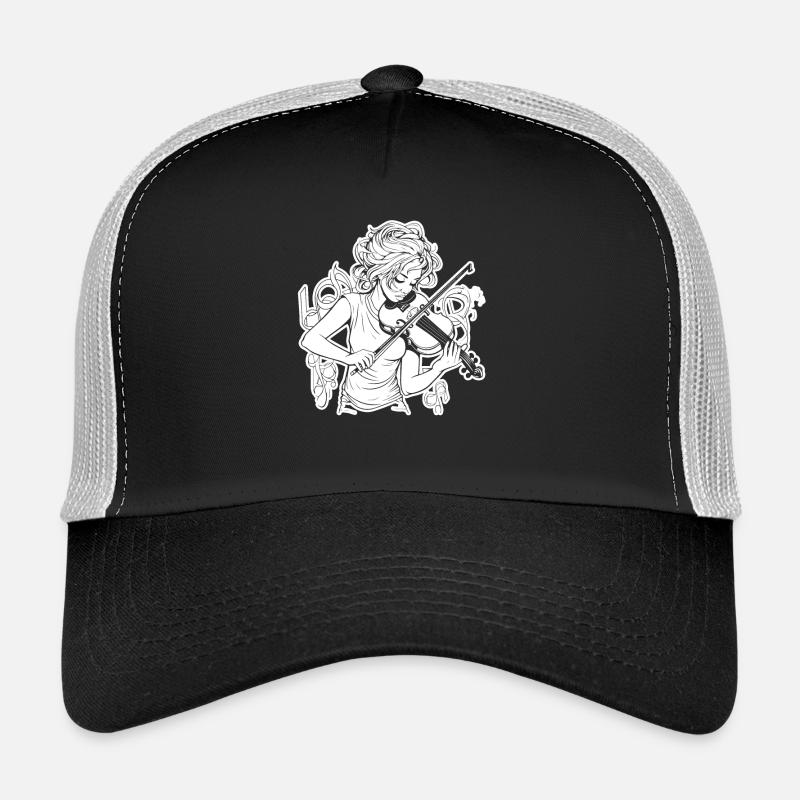 Fiddle Girl Drawing Trucker Cap
