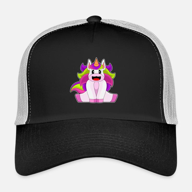 Licorne à poils longs - Casquette trucker  - noir/gris pierre