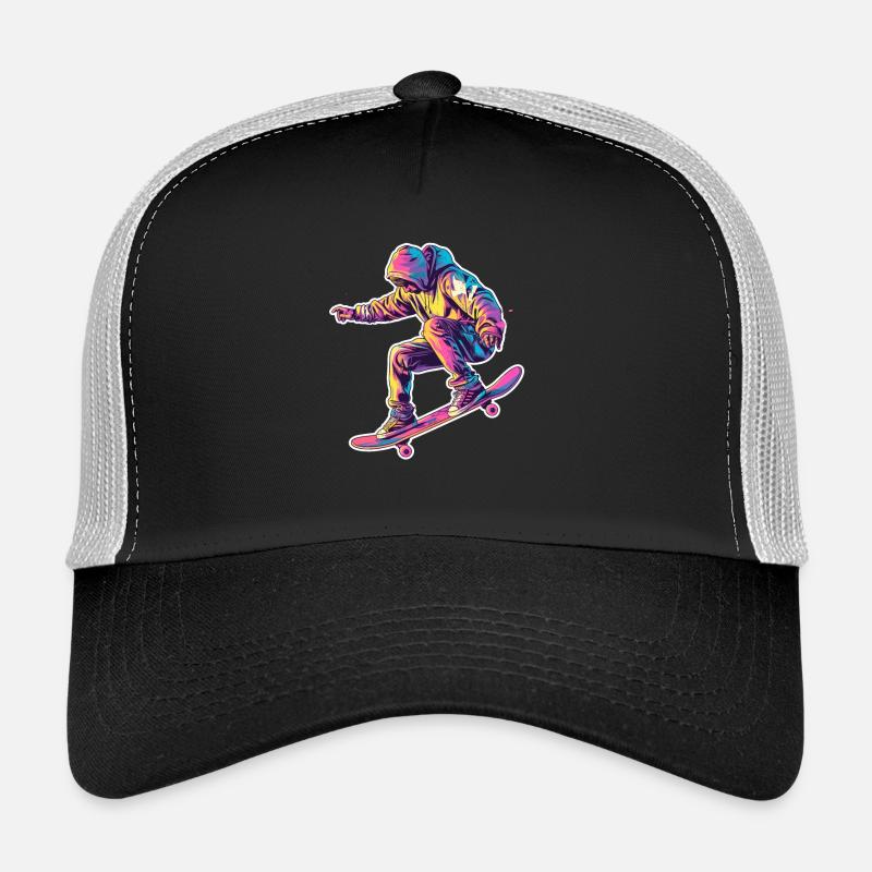 Retro Skateboarder Trucker Cap