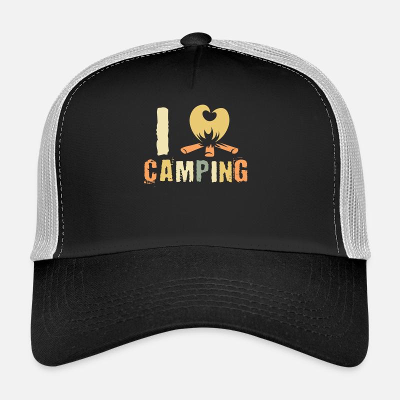 Camper Campfire Bonfire I Love Camping Trucker Cap