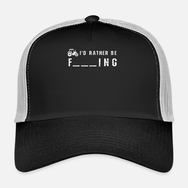 Tractor Farmer Id Rather Be Farming Trucker Cap