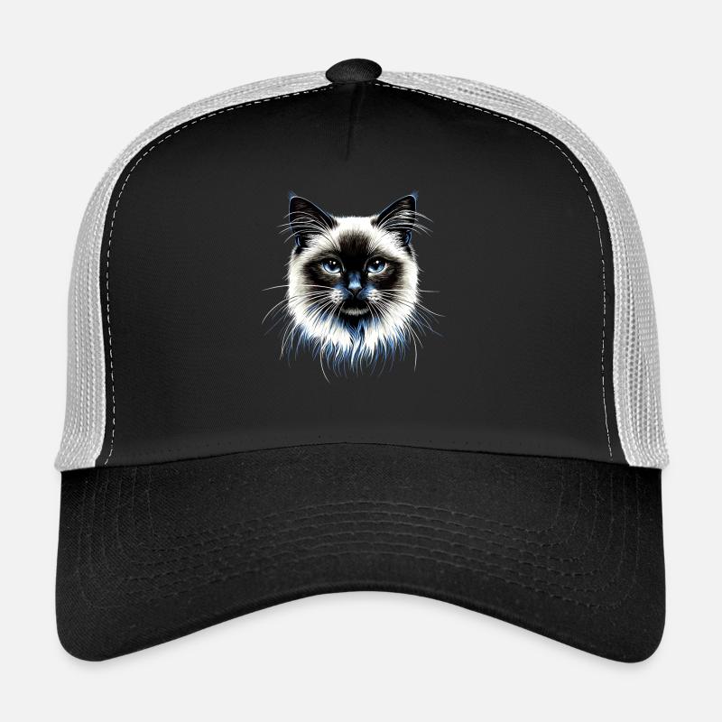 Birma Katze Heilige Birmakatze Süße Birma Katzen - Trucker Cap - Schwarz/Steingrau