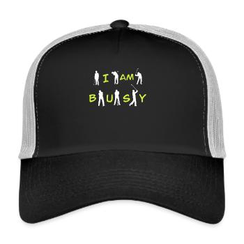 Golf spielen - Trucker Cap - Schwarz/Steingrau - Vorne