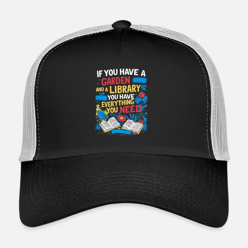 Garten und Bibliothek – alles, was du brauchst - Trucker Cap - Schwarz/Steingrau