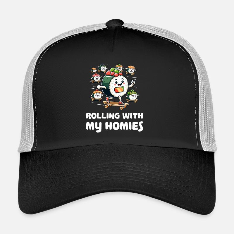 Rouler avec mes potes Sushi Crew Casquette trucker 
