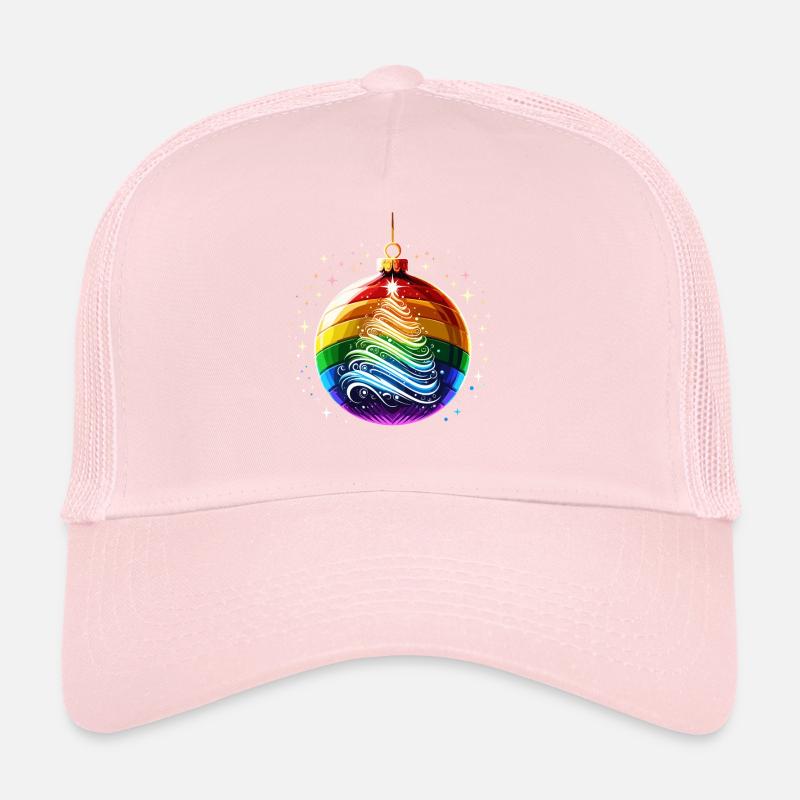 Regenbogen Weihnachtskugel Trucker Cap