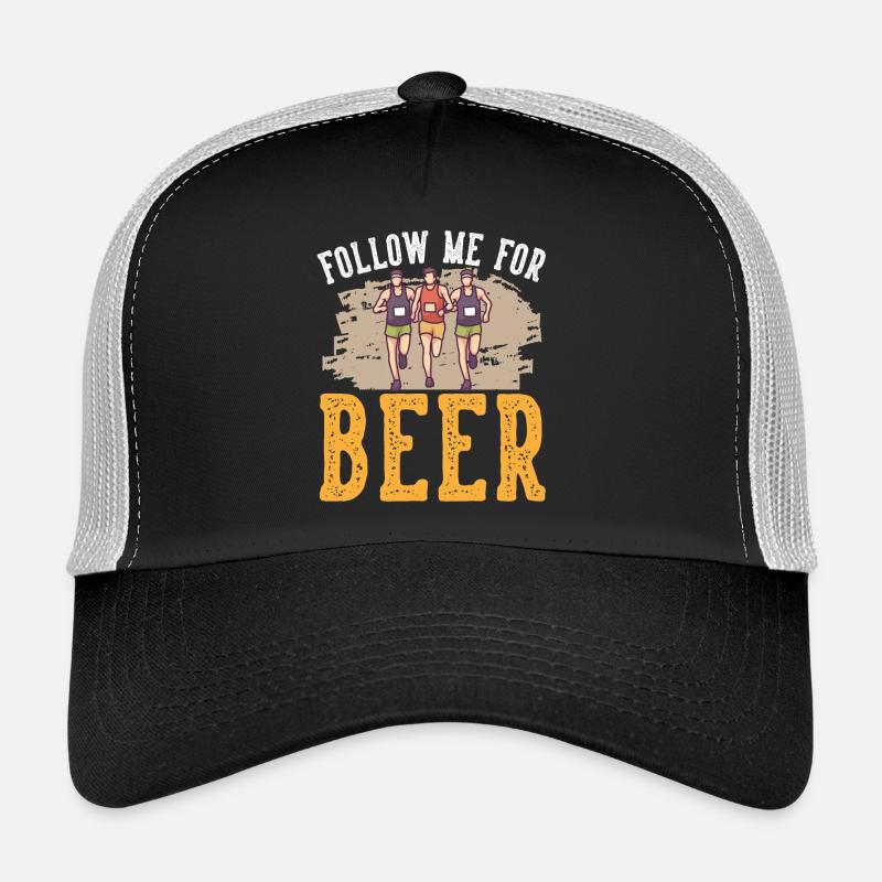 Marathon Follow Me For Beer Running Trucker Cap