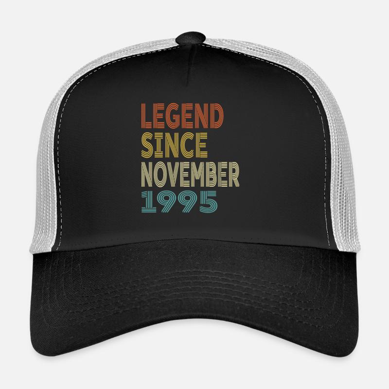 Vintage-Legende seit November 1995, 29. Geburtstag - Trucker Cap - Schwarz/Steingrau