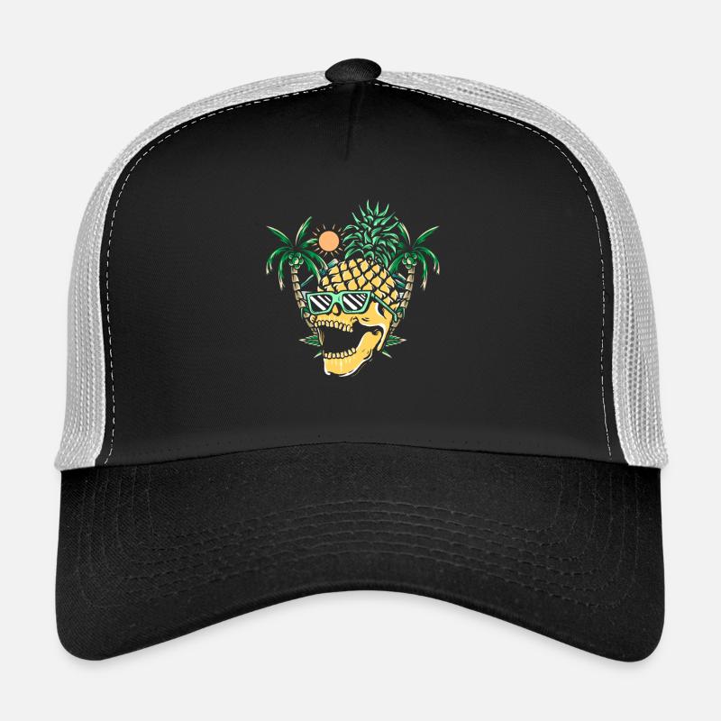 Funny pineapple skull Trucker Cap