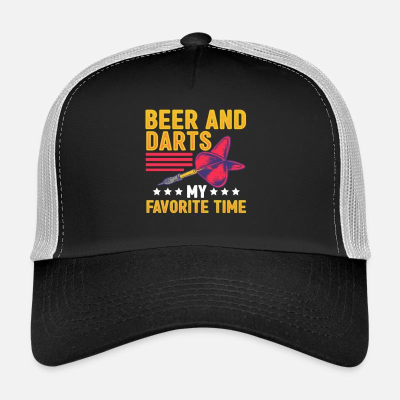 Bière et fléchettes Mon temps préféré Fléchettes Casquette trucker 
