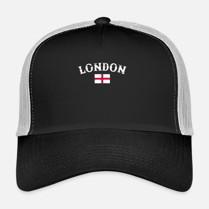 Londres Angleterre Vintage Drapeau anglais Anglais Casquette trucker 