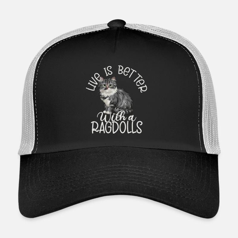 Vivre c’est mieux avec un chaton propriétaire de chat Ragdolls Casquette trucker 