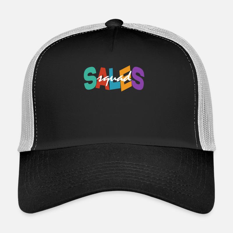 Équipe de vente Typographie colorée Conception Équipe de vente Casquette trucker 
