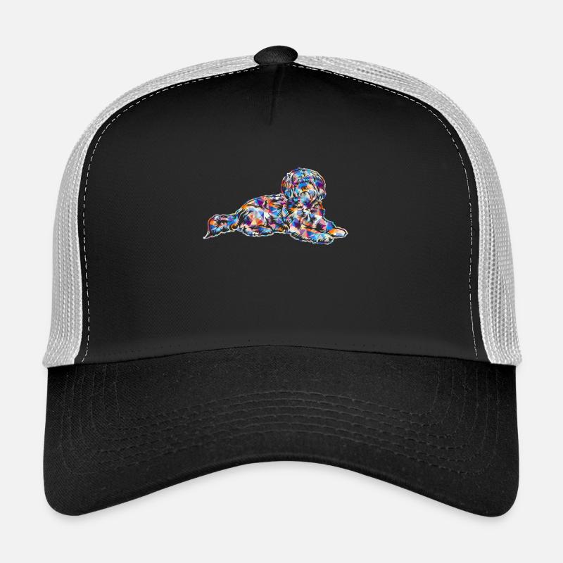 Lhasa Apso Geometric Trucker Cap