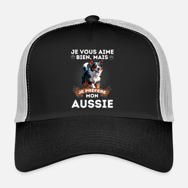BERGER AUSTRALIEN AUSSIE CHIEN DOUX Casquette trucker 