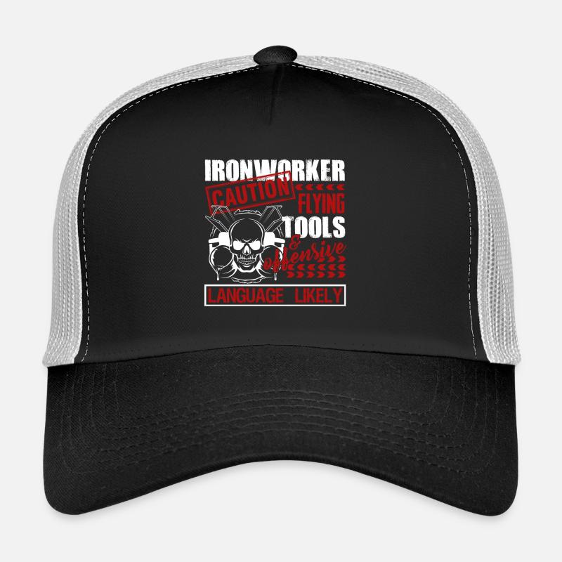 Ironworker Caution Flying Tools Trucker Cap