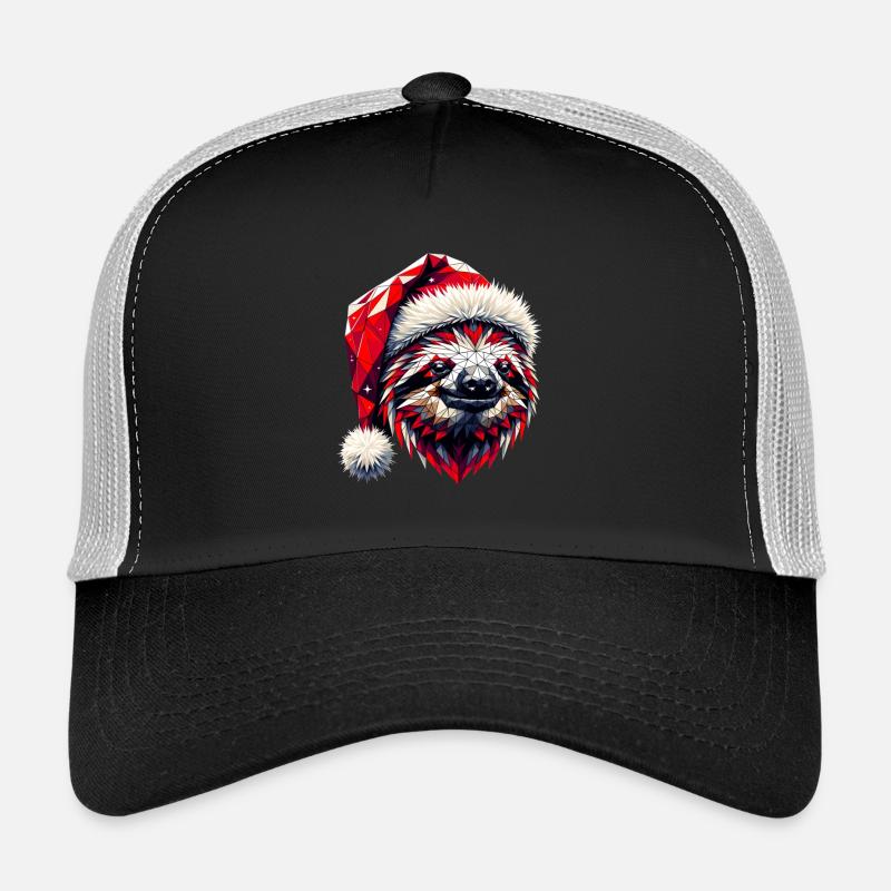 Polygon Art Sloth Santa Hat Original Trucker Cap