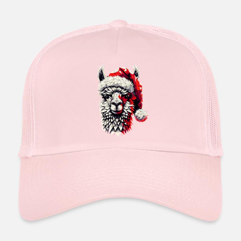 Polygon Art Llama Santa Hat Original Trucker Cap