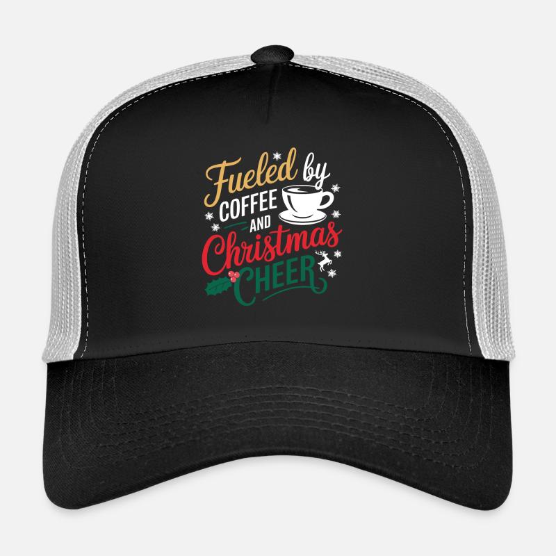 Fueled By Coffee And Christmas Cheer - Trucker Cap - Schwarz/Steingrau