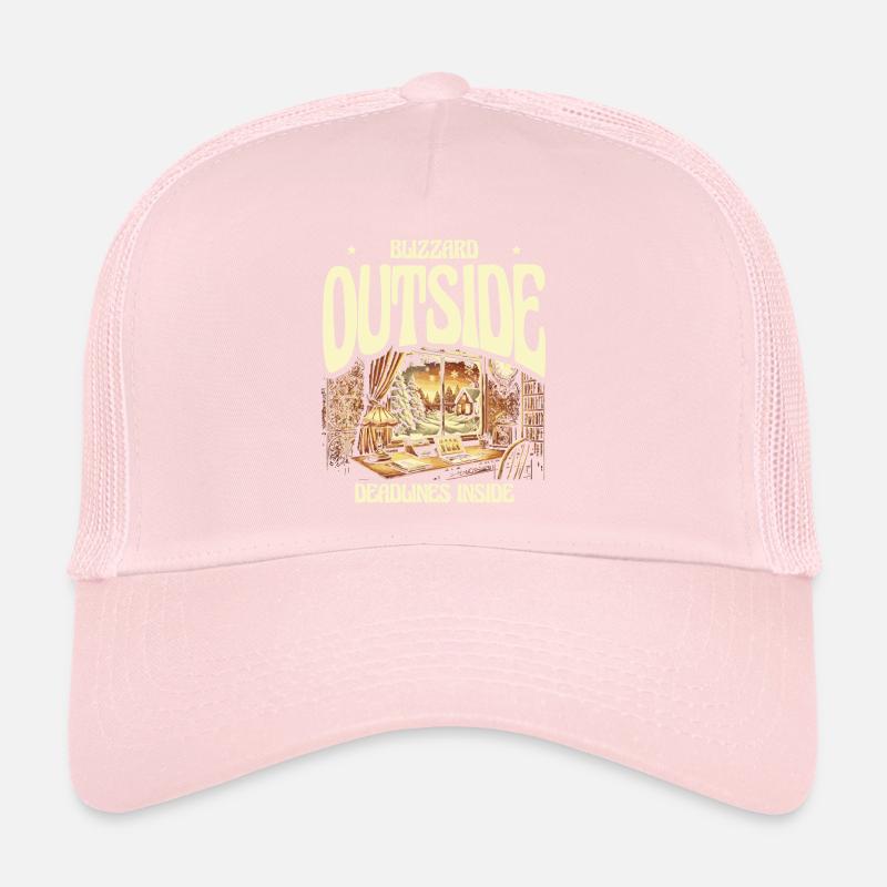 Blizzard Outside Deadlines Inside Winter Work Life Trucker Cap