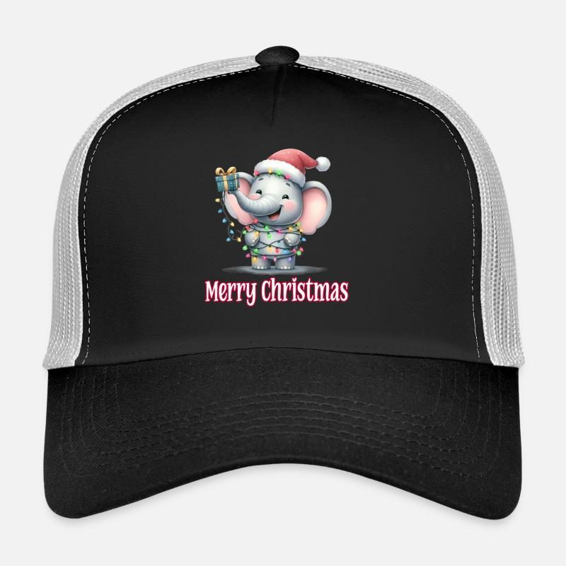Petit éléphant Chapeau de Noël Joyeux Noël Casquette trucker 