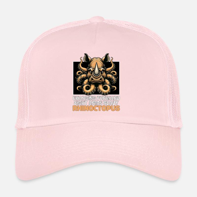 CHARGING FORWARD EIGHT ARMS READY RHINO & OCTOPUS Trucker Cap