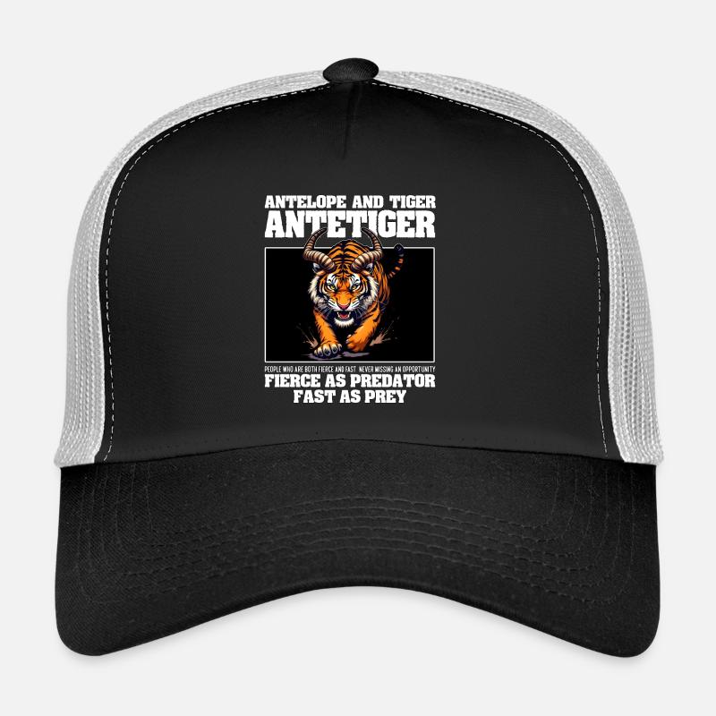 FIERCE AS PREDATOR FAST AS PREY - ANTELOPE & TIGER Trucker Cap