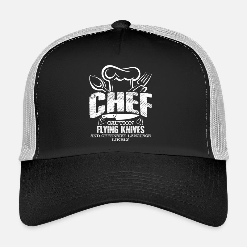 Chef Caution Flying Knives Trucker Cap