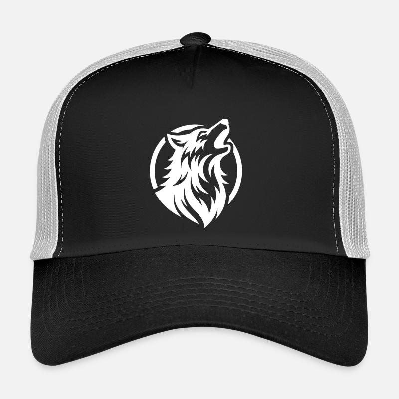 Heulender Wolf als Beschützer des Waldes - Trucker Cap - Schwarz/Steingrau