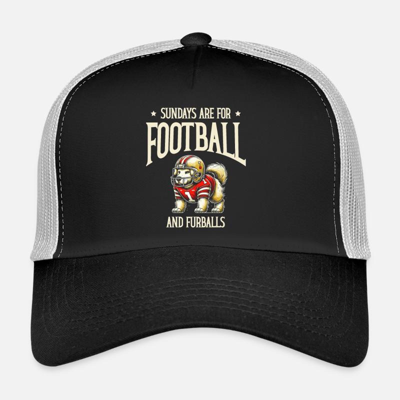 Le dimanche, c’est le jour du football et du match de boules de poils Casquette trucker 
