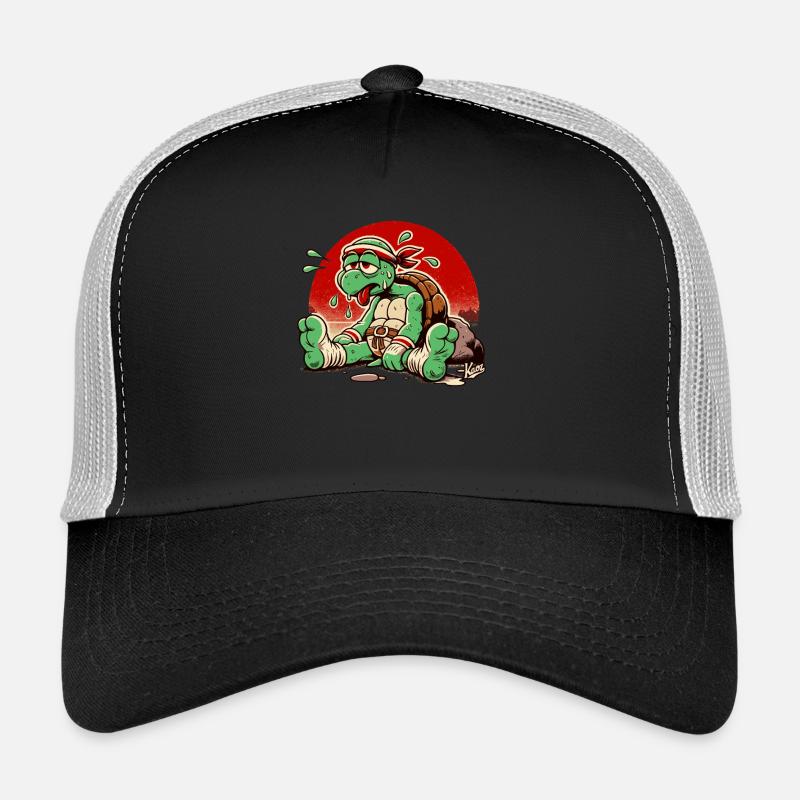 Exhausted martial arts turtle takes a break Trucker Cap