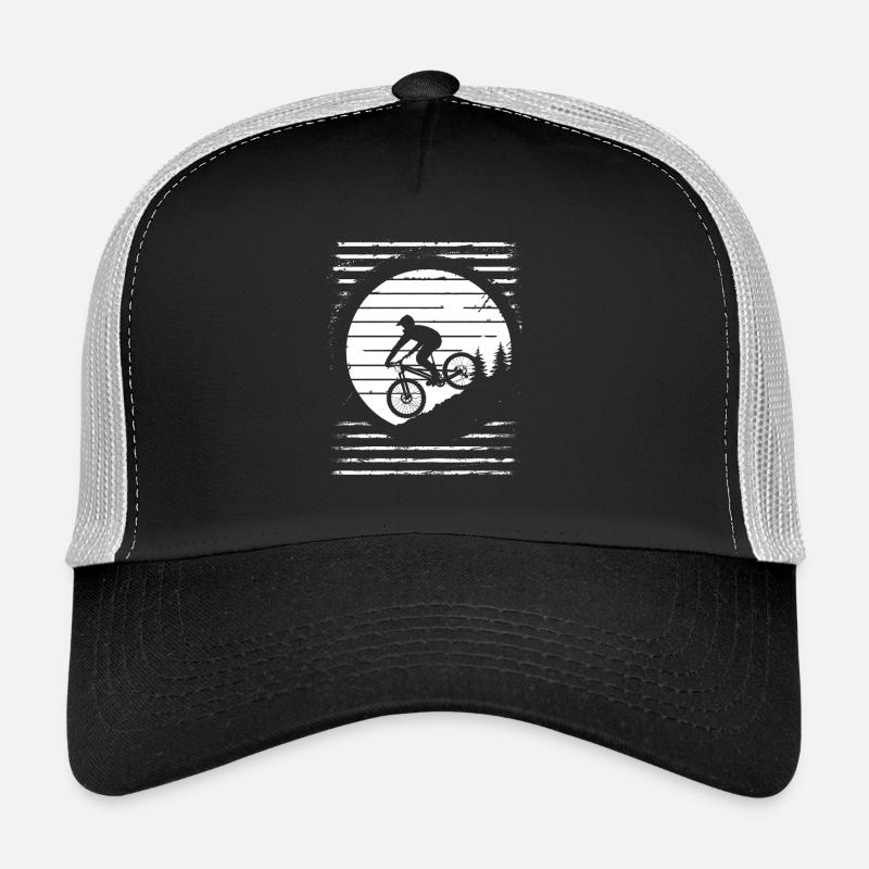 Mountain Biker Drawing Trucker Cap