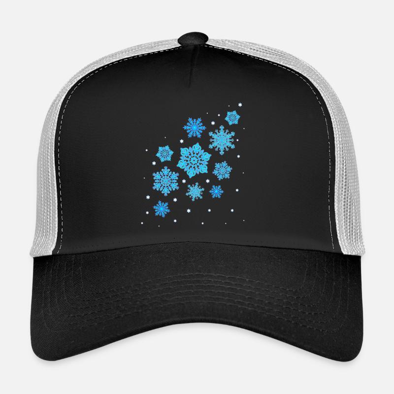Schneeflocken Mandala - Trucker Cap - Schwarz/Steingrau
