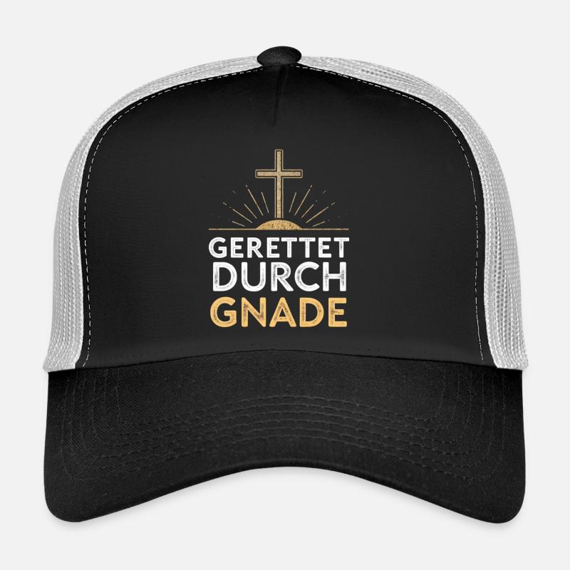 Gerettet durch Gnade Kreuzdesign Trucker Cap