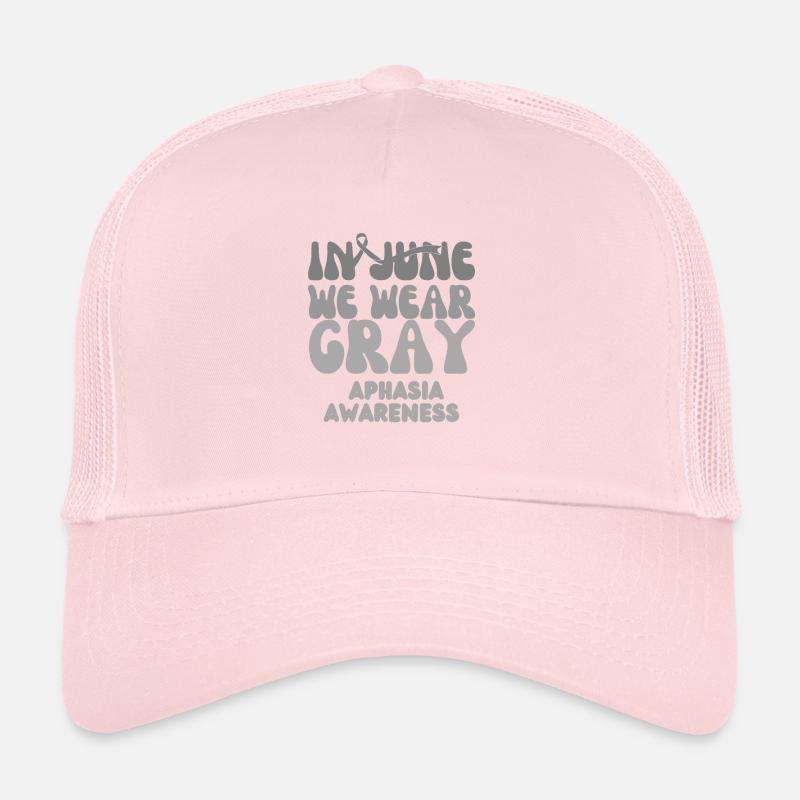 Mois de sensibilisation à l’aphasie en juin, nous portons du gris Casquette trucker 