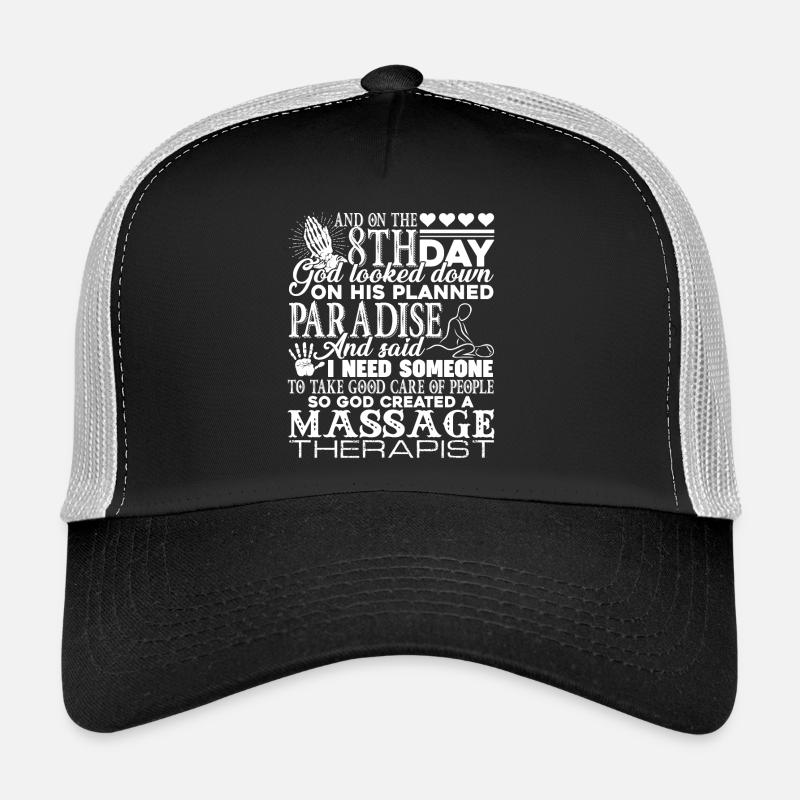 Massage Therapist God Created Massage Therapist Trucker Cap