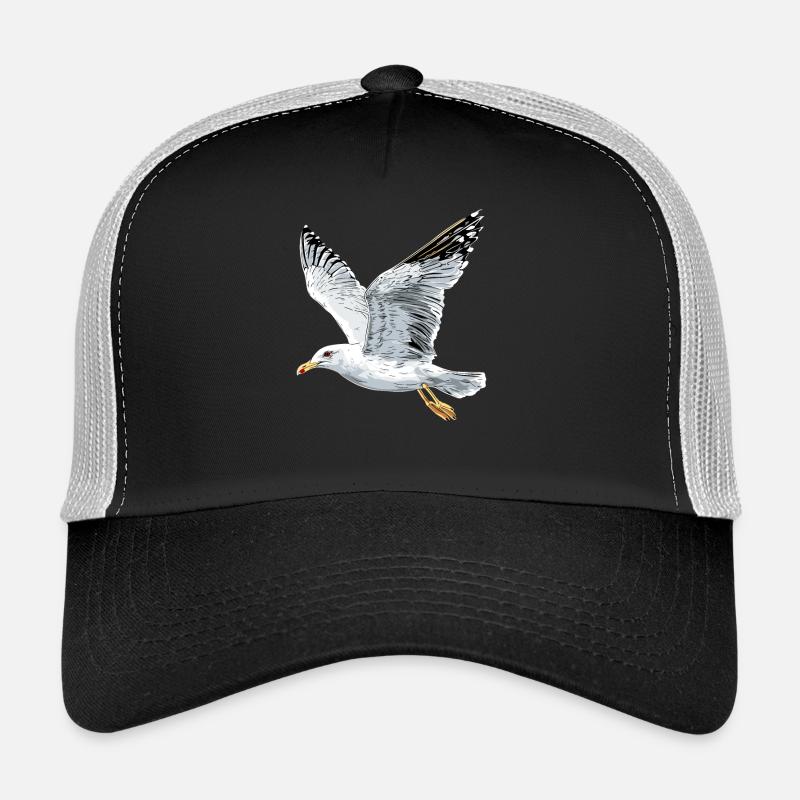 Möwe Strand Meer Nordsee Ostsee Silbermöwe Möwen - Trucker Cap - Schwarz/Steingrau