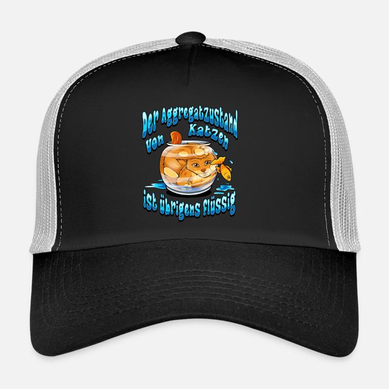 Katzen sind flüssig, Lustiges Katzendesign - Trucker Cap - Schwarz/Steingrau