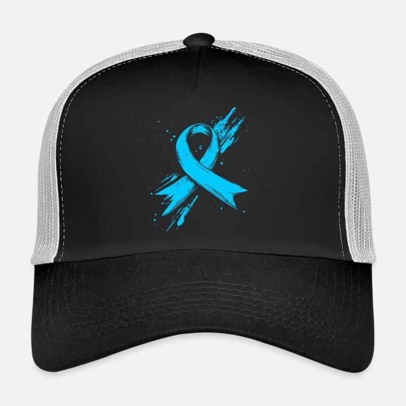 Prostate Cancer Awareness Bow Light Blue - Trucker Cap - black/stone grey