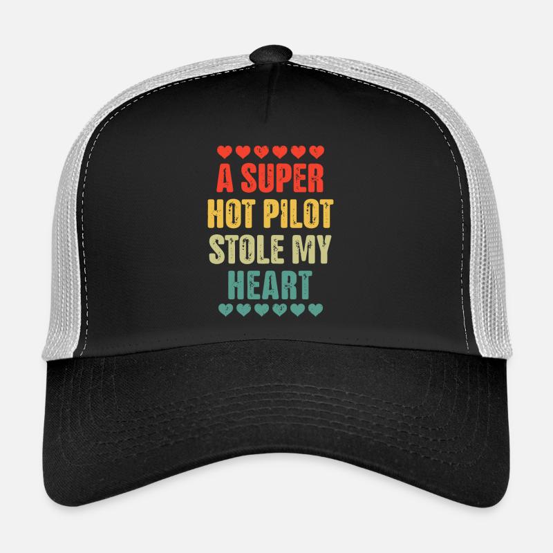 Retro Vintage Pilot Valentines Day Gift Trucker Cap