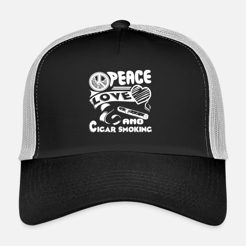 Cigar Smoking Peace Love Cigar Smoking Trucker Cap