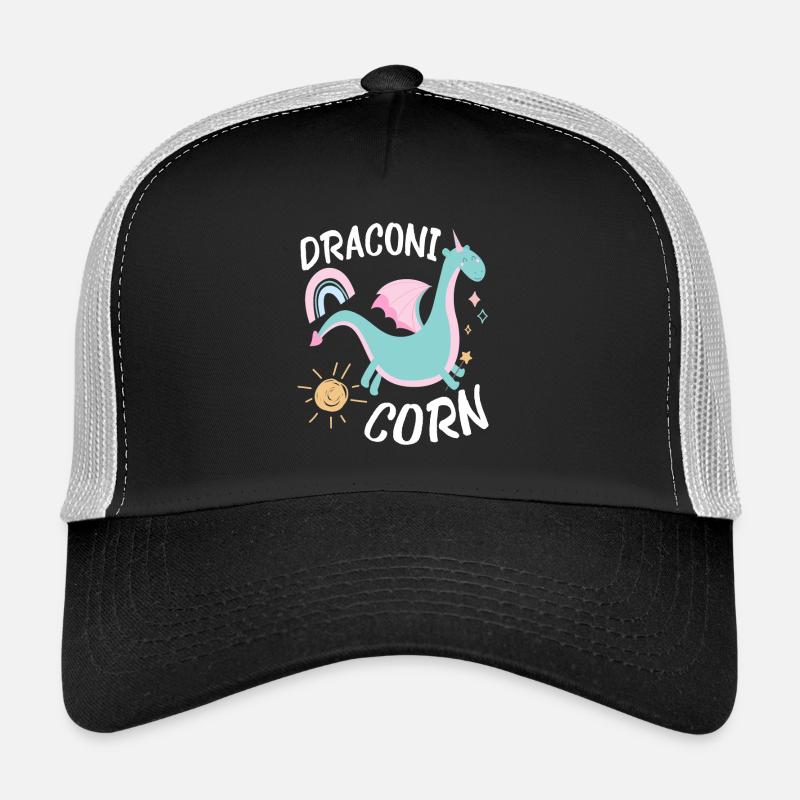 Draconi Corn Dracon Dragon - Trucker Cap - Schwarz/Steingrau