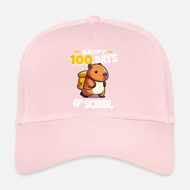 100 Tage Schule – Niedliches Capybara-Design Trucker Cap