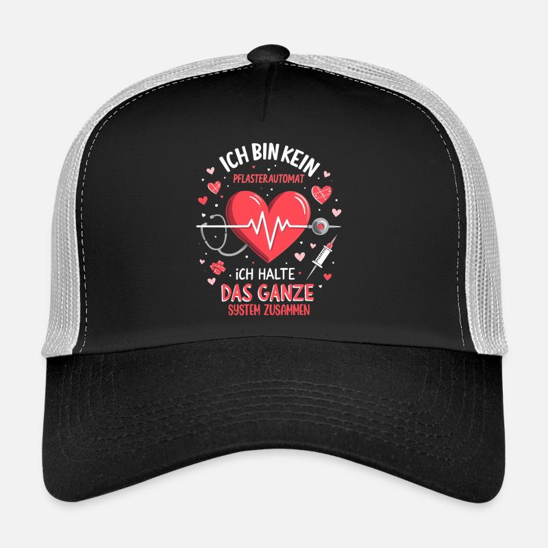 Ich Halte Das System - Pflege - Trucker Cap - Schwarz/Steingrau