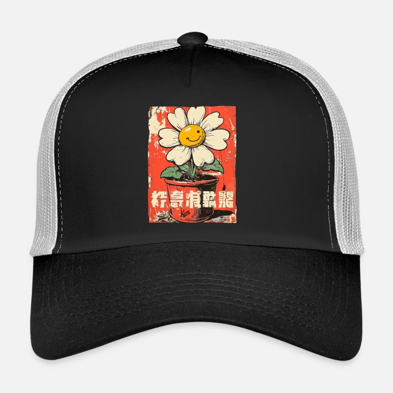 Drôle de fleur dans un pot de fleurs Casquette trucker 