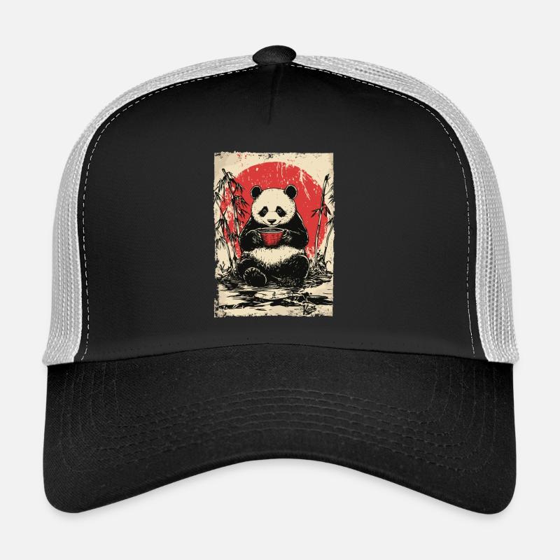 Panda mit Suppe im Bambuswald Trucker Cap