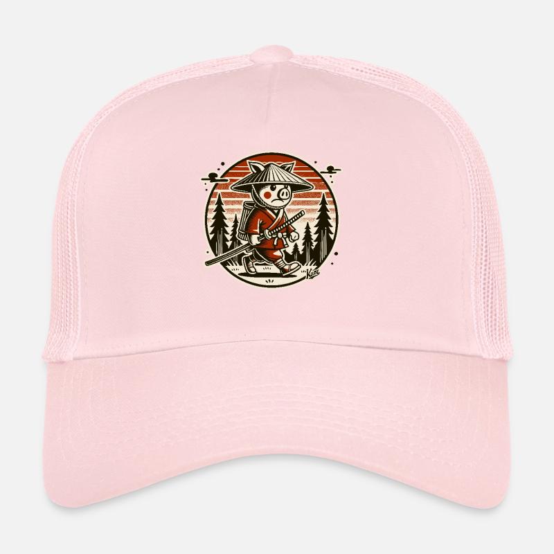 Samurai pig Ronin on the move Trucker Cap