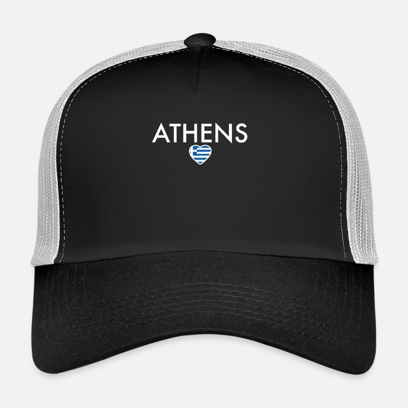 Athènes Grèce Drapeau grec Grec - Casquette trucker  - noir/gris pierre