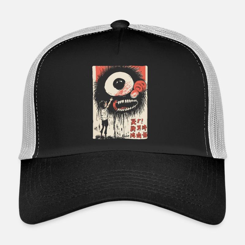 Garçon d’art de rue avec un œil de monstre Casquette trucker 